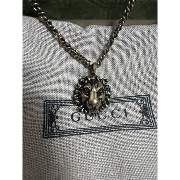 Authentic Gucci Lion Head Motif Brass necklace - Picture 6 of 6